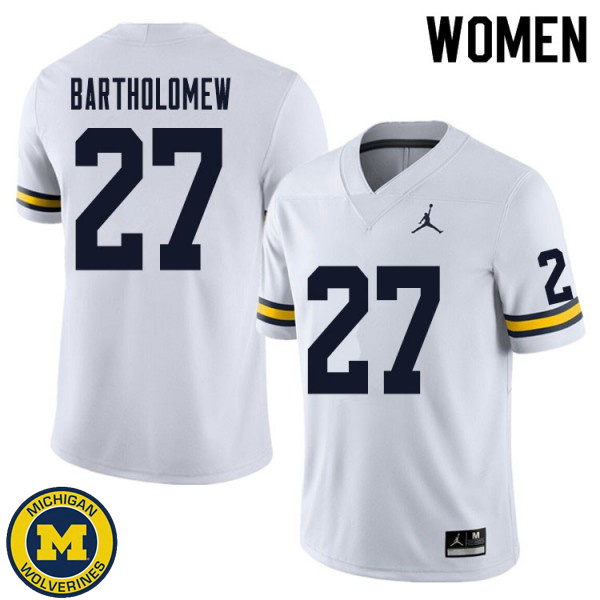 Women Michigan Wolverines #27 Christian Bartholomew White High School Jersey